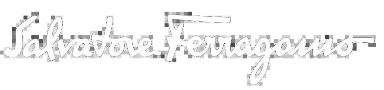 Salvatore Ferragamo logo in white script text on black background